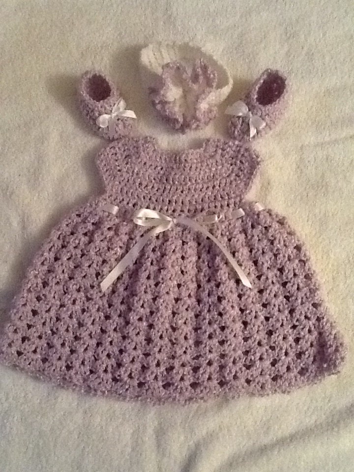 Newborn Baby Dress/matching Booties Headband - Etsy