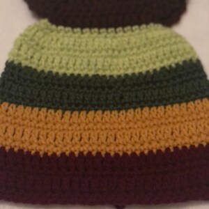 Newborn hand crocheted baby color block dress