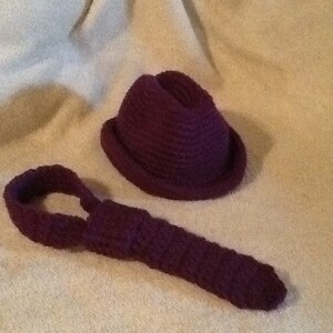 Newborn Fedora hat and Necktie