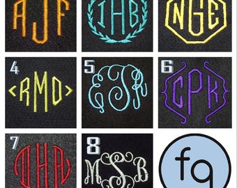 3 letter Monogram Embroidery Add-On for Custom Orders ONLY