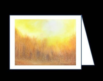 Autumn Sunlight - Oil Pastel - Greeting Card