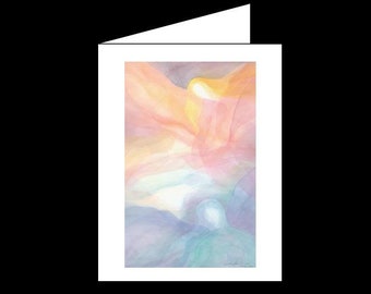 Angels on High - Veil Watercolor - Greeting card