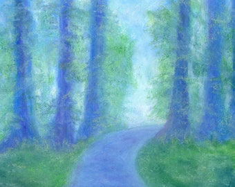 A Walk in the Woods - Oil Pastel - Print