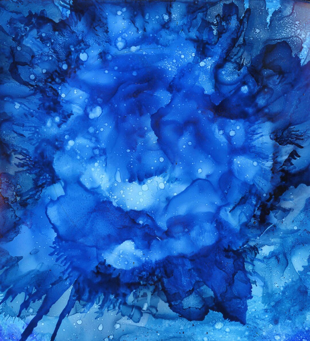 Blue Rose - Print-instant Download - Alcohol Ink - Etsy