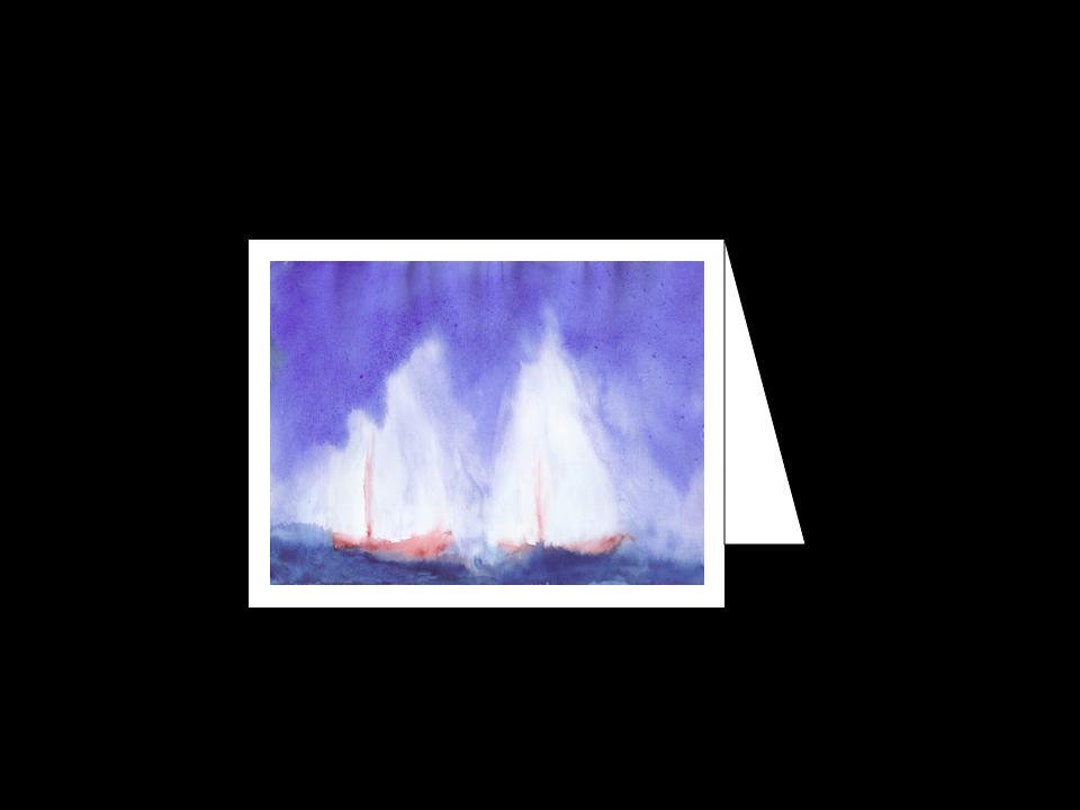 Sailing - Watercolor - Greeting Card - Etsy