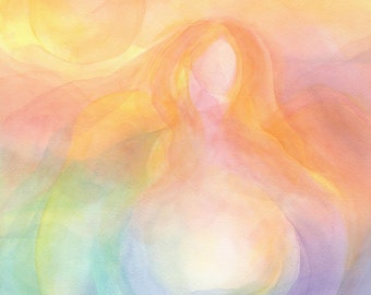 Mother Earth - Veil Watercolor Painting - Print