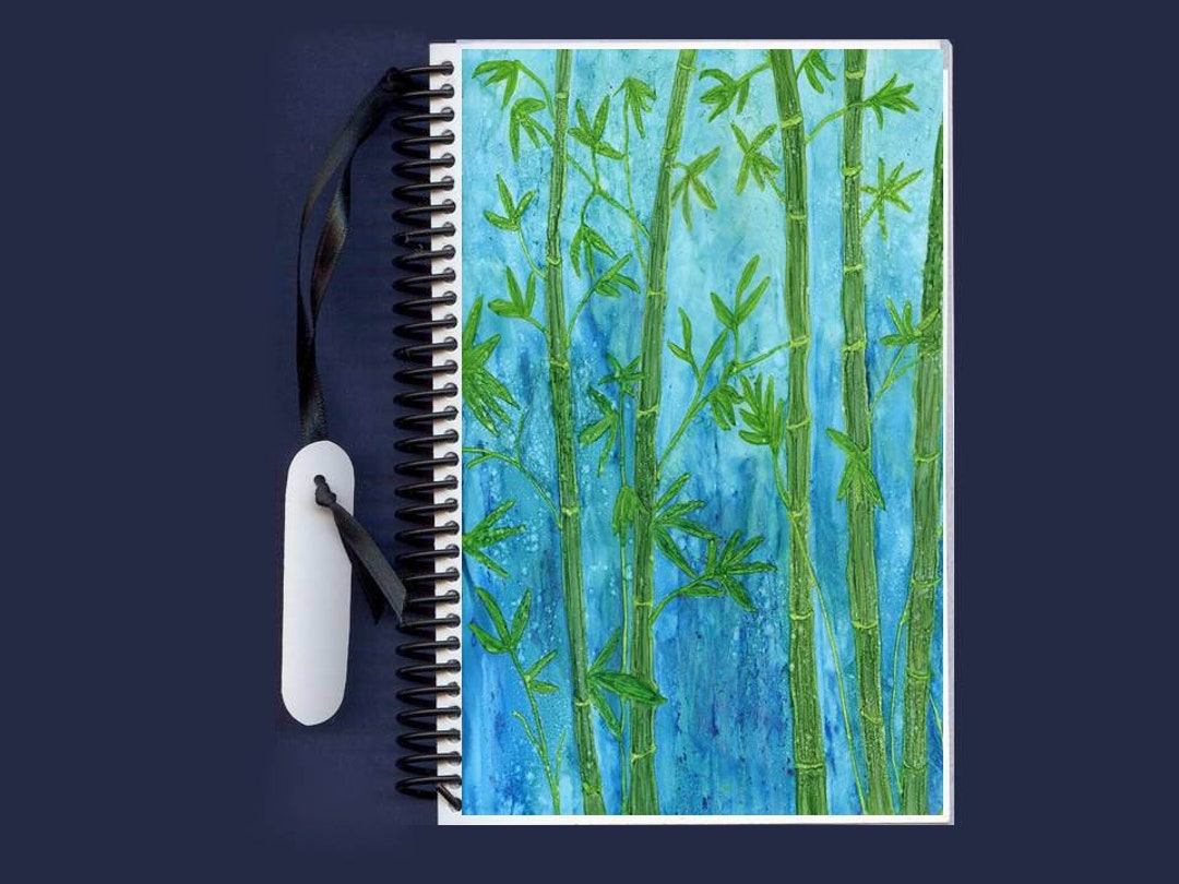 Bamboo Moon - Alcohol Ink Painting - Blank Journal - Etsy