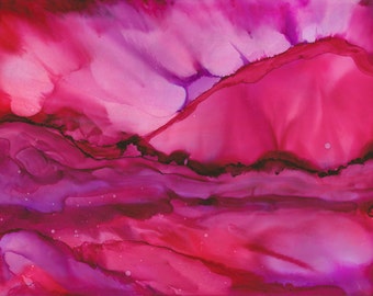 Pink Light of Dawn - Alcohol Ink - Print