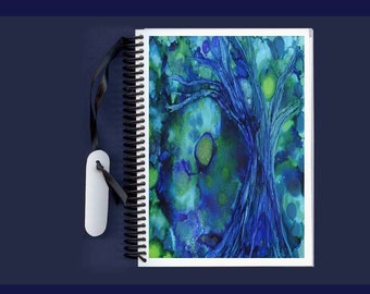 Winter Blue - Alcohol Ink- Blank Journal - Large