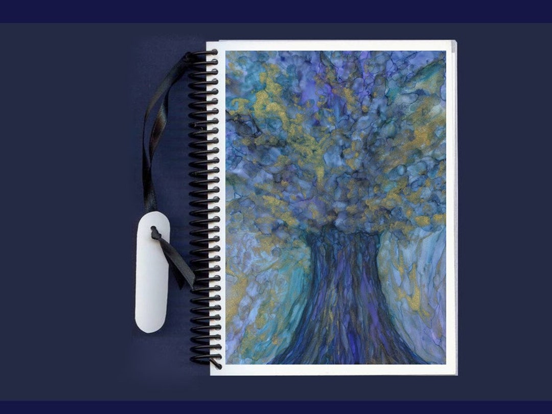 Of Blue and Gold - Alcohol Ink- Blank Journal - Large - Etsy