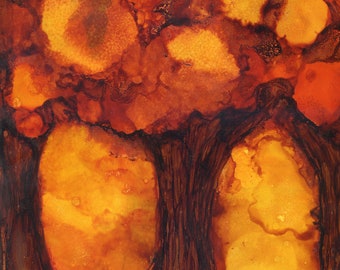 Autumn Fire - Print-Instant Download-Alcohol Ink