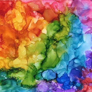 Rainbow Nebula Alcohol Ink Greeting Card image 2