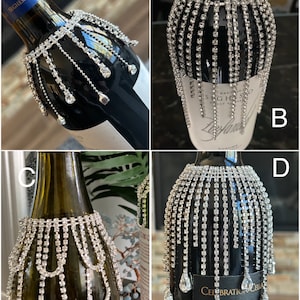 Oil, liquor and wine bottle rhinestone jewelry bling charm