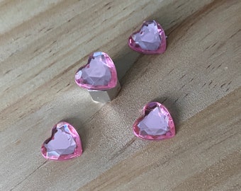 Pretty in Pink Acrylic Heart Tire Valve Cap set of 2, 4 or 5