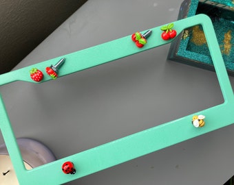 Cherries  |  Strawberries  |  Ladybug  | Bee  |  License Plate Frame Screw Set of 2 or 4  |  Jeep only  |  FRAME NOT INCLUDED
