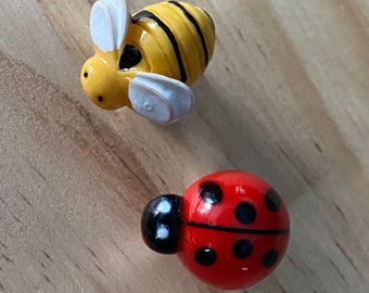 Bee and/or Ladybug Tire valve cap set of 2, 4 or 5