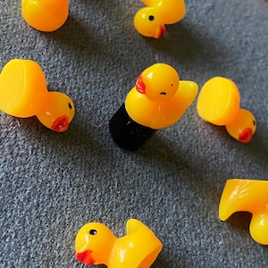 Tiny Yellow Duckies Tire valve cap set of 2, 4 or 5