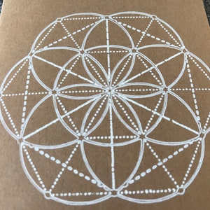Saat des Lebens - Heilige Geometrie Notizbuch : Recycled Kraft Notizbuch 3,5x5&quot;