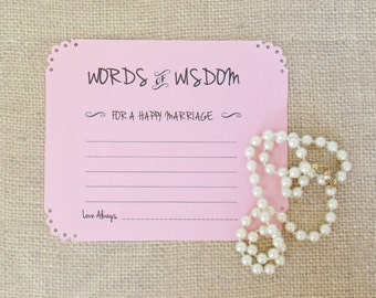 50 Words Of Wisdom Advice Cards – Fill-in Keepsake Cards For Weddings, Showers, Graduations & Special Occasions