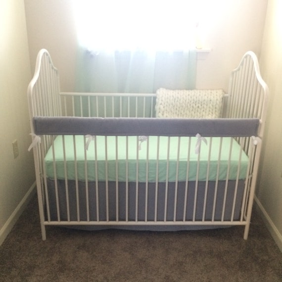 Any Solid Color Crib Bedding Set Skirt Gray Rail Cover Etsy