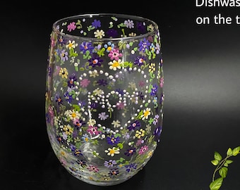 Mother's Day gift | Gift for mom | Hand painted wine glass | Mom | Mother's day gift from daughter | Mom birthday gift | Price per one glass