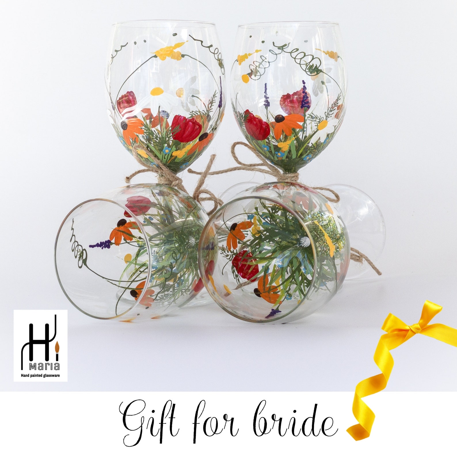 Wine Glasses Hand Painted Wine Glasses Keepsake Gift Etsy