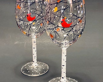Christmas wine glasses | Christmas gift | Christmas drinking glasses | Christmas wine gift | Wine gift for woman | New Year gift | Set of 2