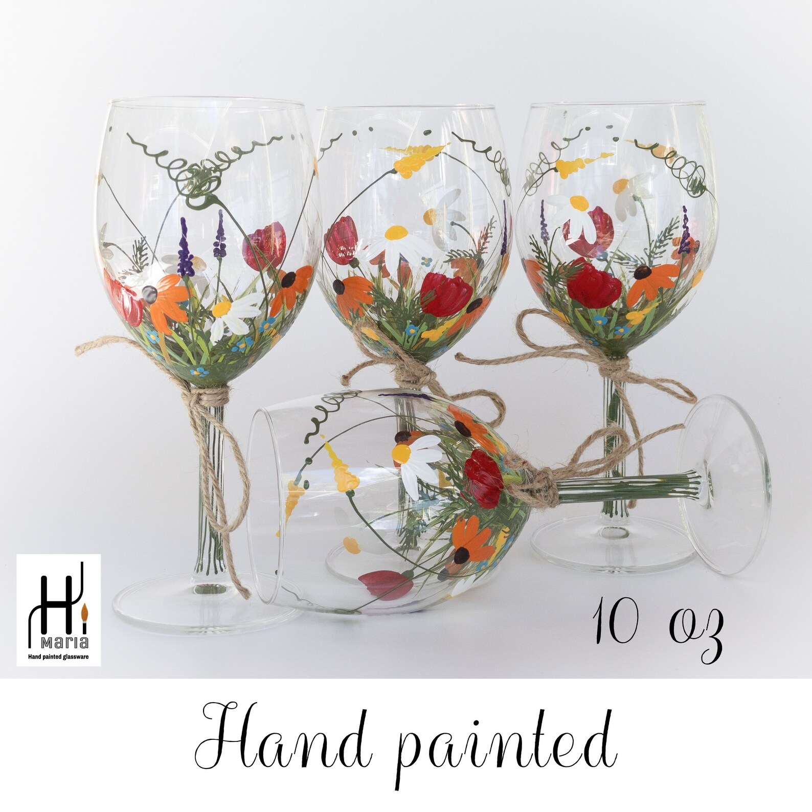 Wine Glasses Hand Painted Wine Glasses Keepsake Gift Etsy