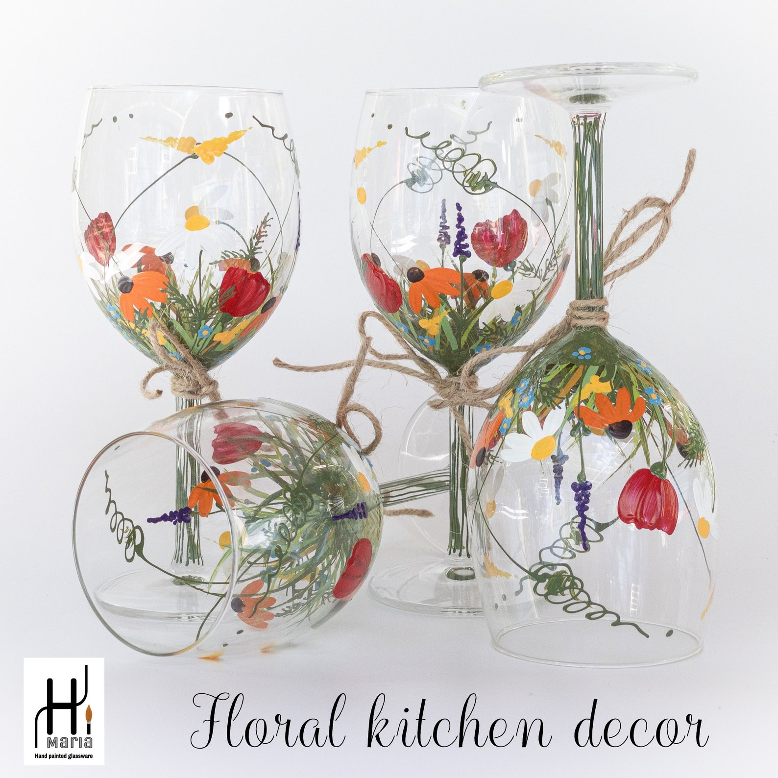 Wine Glasses Hand Painted Wine Glasses Keepsake Gift Etsy