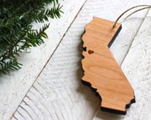 City and State or Country Rustic Modern Custom Christmas Ornament