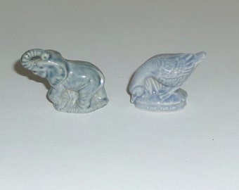 Miniature 2" Wade England Noah's Ark Series Set of 2 Glazed Porcelain Ceramic Animal Figurines