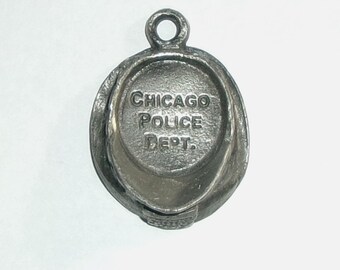Pendant Jewelry Pewter Metal Chicago Police Department Cap Hat Charm