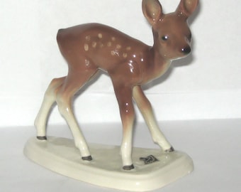 Deer Cortendorf W Germany 2817 White Tailed  Deer Fawn Porcelain Ceramic Animal Figurine Porcelain Standing on Base