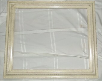 Wood Picture Frame Off White Stain Measures 20" x 24" Needs Hanger