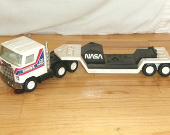 Vintage Buddy L Toy Car Japan Plastic NASA Mack Truck Cab and Trailer only