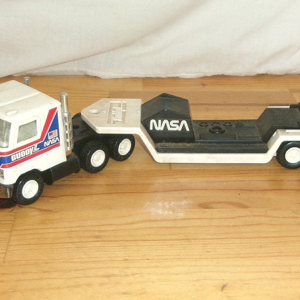 Vintage Buddy L Toy Car Japan Plastic NASA Mack Truck Cab and Trailer only