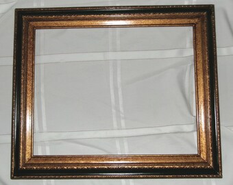 New Wood Picture Frame Bronze Swirl Stain with Black Band Measures 16" x 20" Needs Hanger