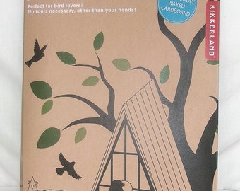 New Kikkerland DIY Waxed Cardboard Birdhouse Kit for one Season - Crafts Kids Wildlife Birds