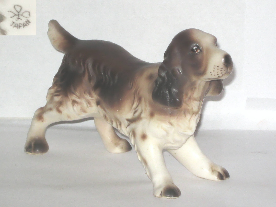 Japan Cocker Spaniel Dog Animal Figurine Ceramic Brown and Etsy