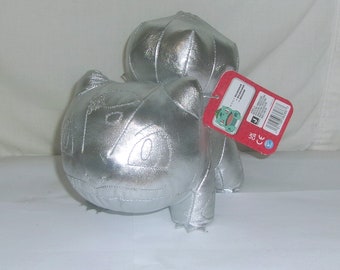 NEW Jazwares Nintendo Pokeman 25th Anniv Edition Silver Polyester Plush Stuffed Animal Bulbasaur Ages 2 and up Toy