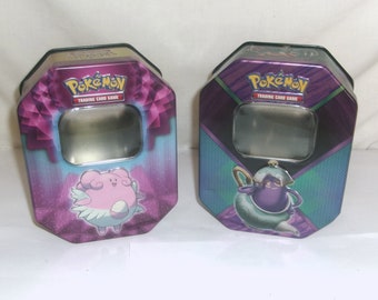 Nintendo Pokemon V, and Original Small Tin Storage Cases for Trading Cards Toy