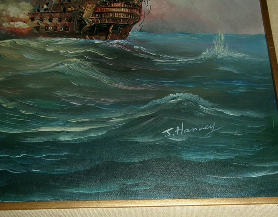 J Harvey Original Oil on Canvas 29x24 Wall Art Hanging Wood Frame