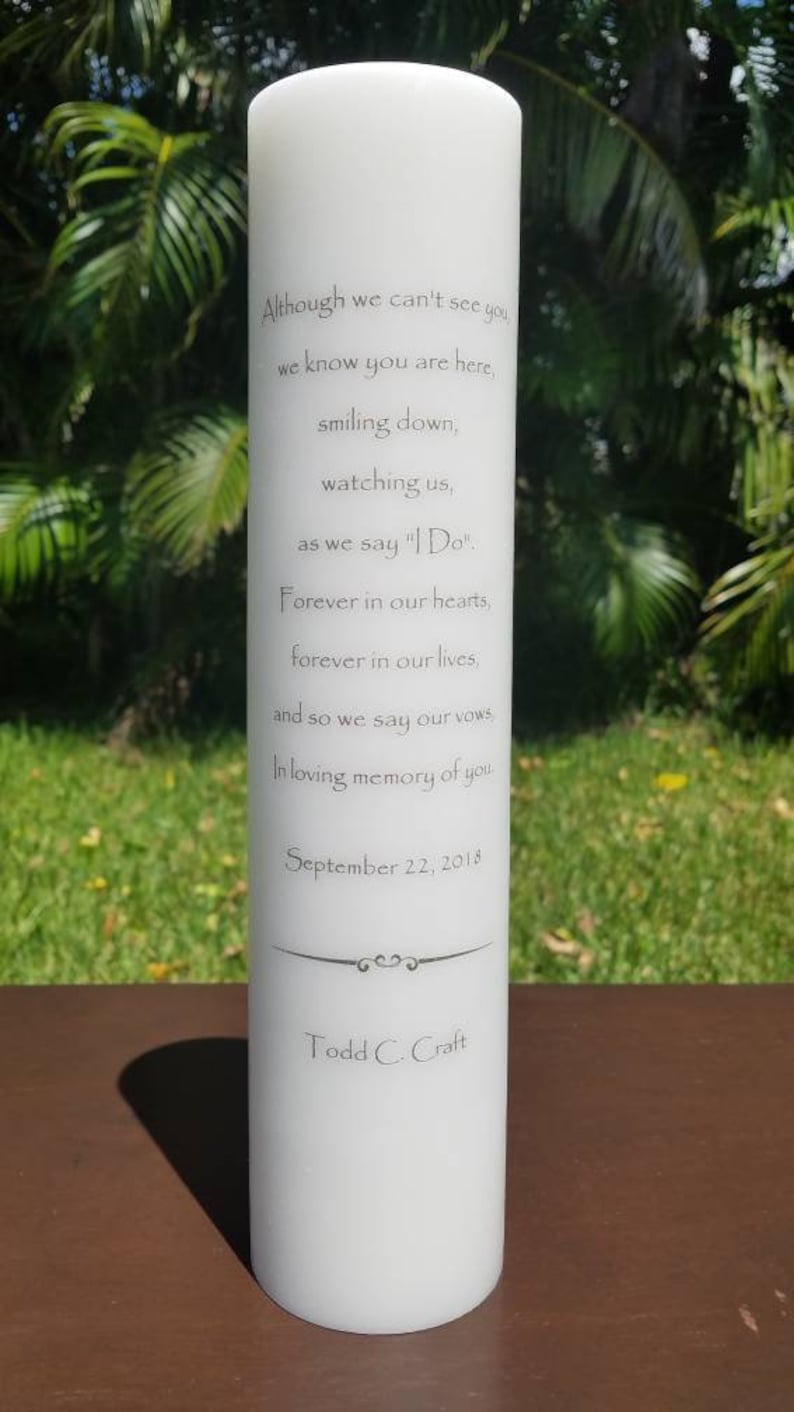 Personalized Wedding Memorial Candle Etsy