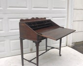 Antique Drop Front Secretary Desk in Oak