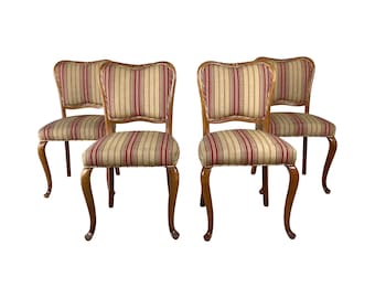 Set of 4 Vintage Queen Anne Dining Chairs, French Provincial