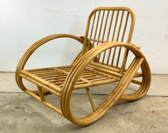 Vintage Bamboo Reclining Lounge Chair