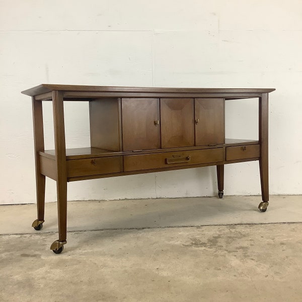 Mid-Century Modern Bar or Serving Cart From White Furniture