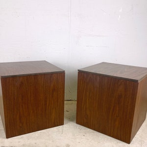 Pair Mid- Century Cube End Tables