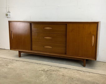 Mid-Century Walnut and Cane Front Dresser- Cavalier Furniture