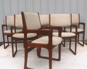 Mid-Century Teak Dining Chairs- Set of Six
